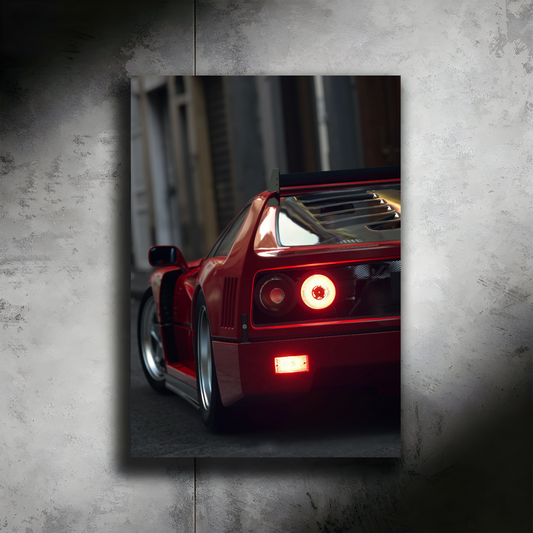 Ferrari F40 NEON Poster